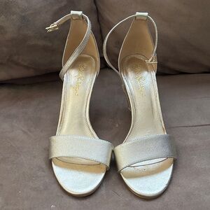 Lilly Pulitzer Gold Ankle Strap Heels